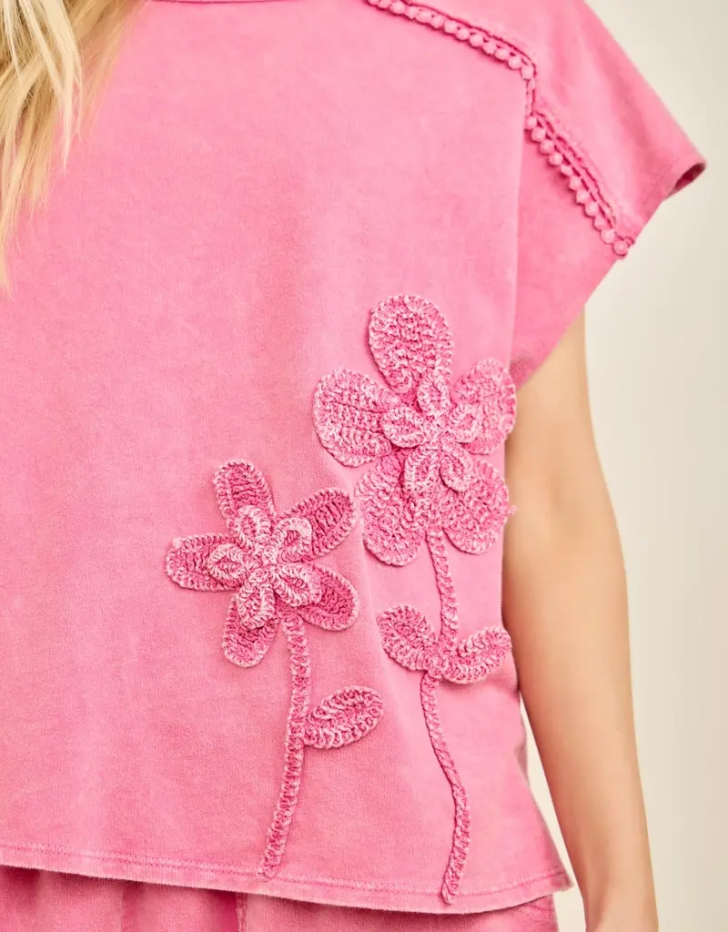 Mineral Washed Flower Garden Sleeveless Top