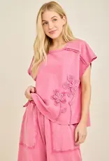 Mineral Washed Flower Garden Sleeveless Top