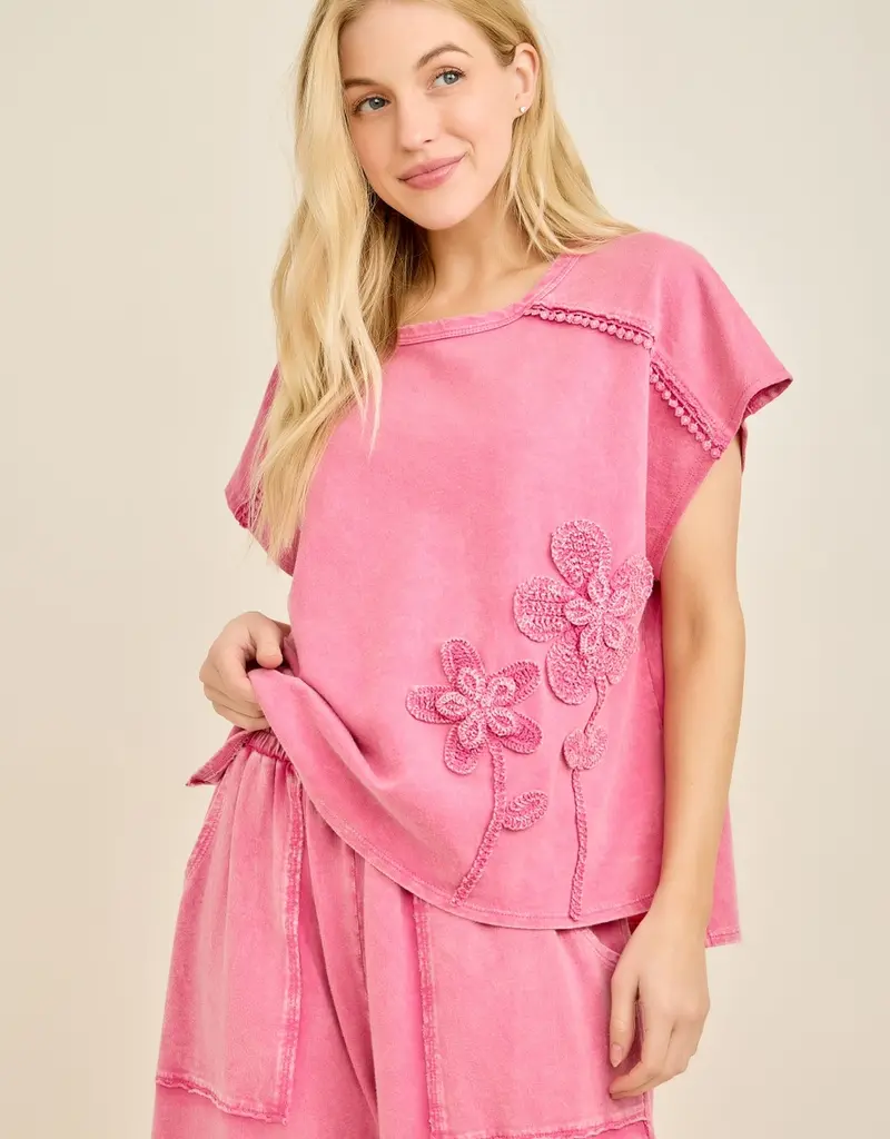 Mineral Washed Flower Garden Sleeveless Top