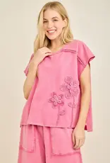 Mineral Washed Flower Garden Sleeveless Top