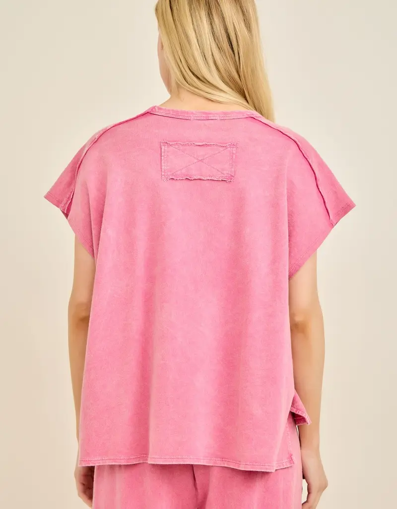 Mineral Washed Flower Garden Sleeveless Top