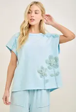 Mineral Washed Flower Garden Sleeveless Top