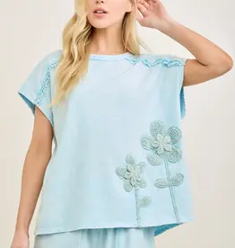 Mineral Washed Flower Garden Sleeveless Top