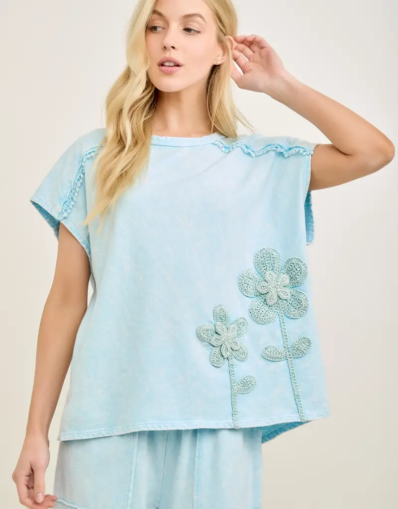 Mineral Washed Flower Garden Sleeveless Top