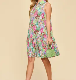 Coastal Dusk Collared Summer Dress