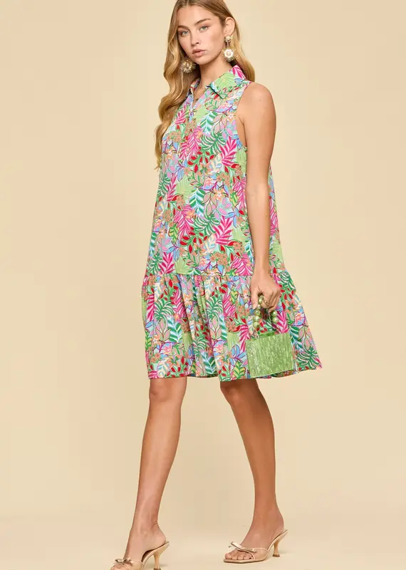 Coastal Dusk Collared Summer Dress