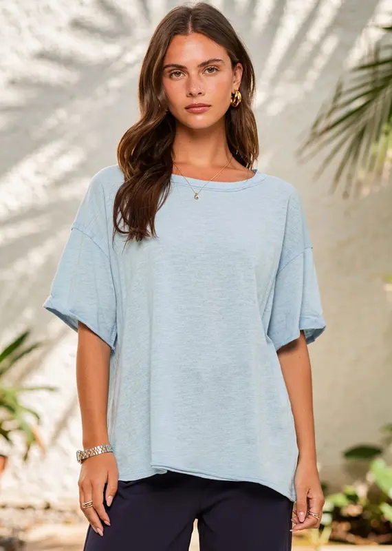 Rochell Raw Egde Detail Top - Available in 3 colors