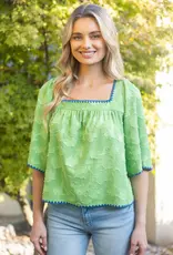 Emmy Textured Floral Bohemian Top