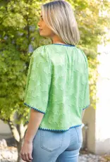 Emmy Textured Floral Bohemian Top