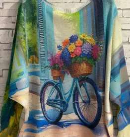 Bike Flower Basket Knit Printed Top