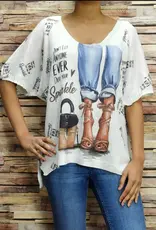 Fashion Sparkle Short Sleeve Knit Top