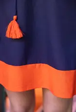 V-Neck Embroidery Detail Shift Dress