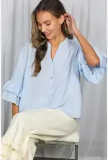 Sammie V-Neck Ruffle Sleeve Detail Top