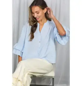 Sammie V-Neck Ruffle Sleeve Detail Top