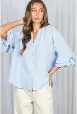Sammie V-Neck Ruffle Sleeve Detail Top