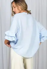 Sammie V-Neck Ruffle Sleeve Detail Top