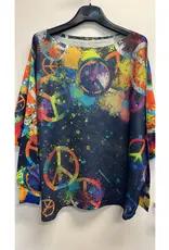 Peace & Love Knit Top - Navy - ONE SIZE