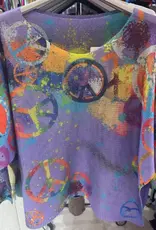 Peace & Love Knit Top - Purple - ONE SIZE
