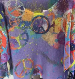 Peace & Love Knit Top - Purple - ONE SIZE