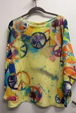 Peace & Love Knit Top - Yellow - ONE SIZE