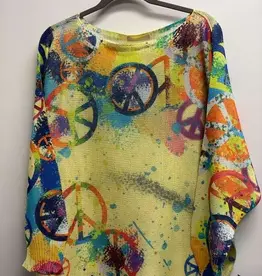 Peace & Love Knit Top - Yellow - ONE SIZE