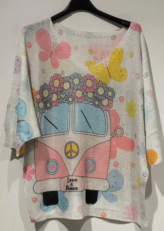 Peace & Love Van Knit Top - ONE SIZE