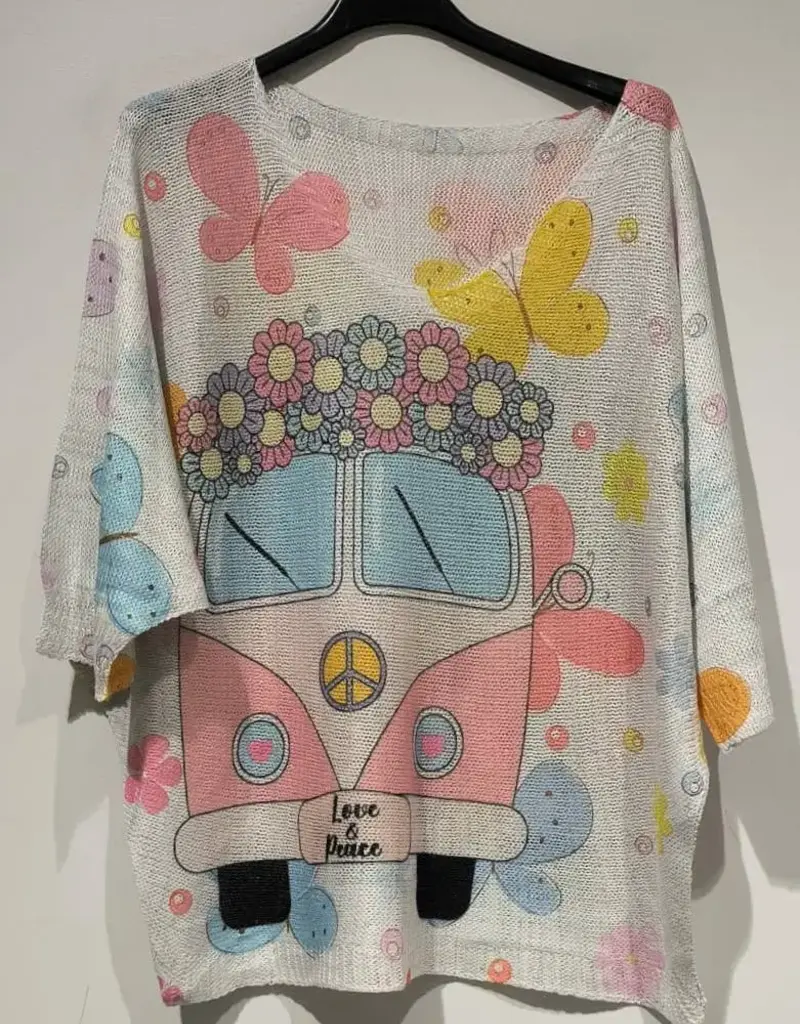 Peace & Love Van Knit Top - ONE SIZE