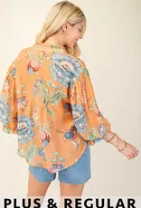 Let's GatherTop with 3/4 Length Gathered Balloon Sleeves