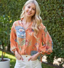 Let's GatherTop with 3/4 Length Gathered Balloon Sleeves (CURVY)