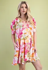 Flo V-Neck Dress with Stitching Details on Collar