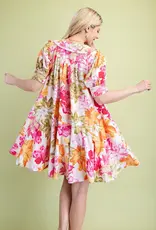 Flo V-Neck Dress with Stitching Details on Collar