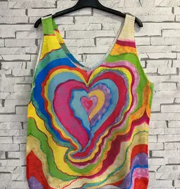 Heart V-Neck Knit Tank
