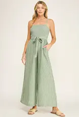 Coastal Stripe Smocked Wide Leg Jumpsuit