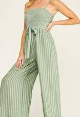 Coastal Stripe Smocked Wide Leg Jumpsuit
