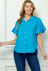 Softly Feminine Ruffle Sleeve Blouse