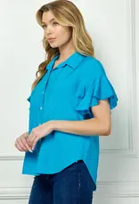 Softly Feminine Ruffle Sleeve Blouse