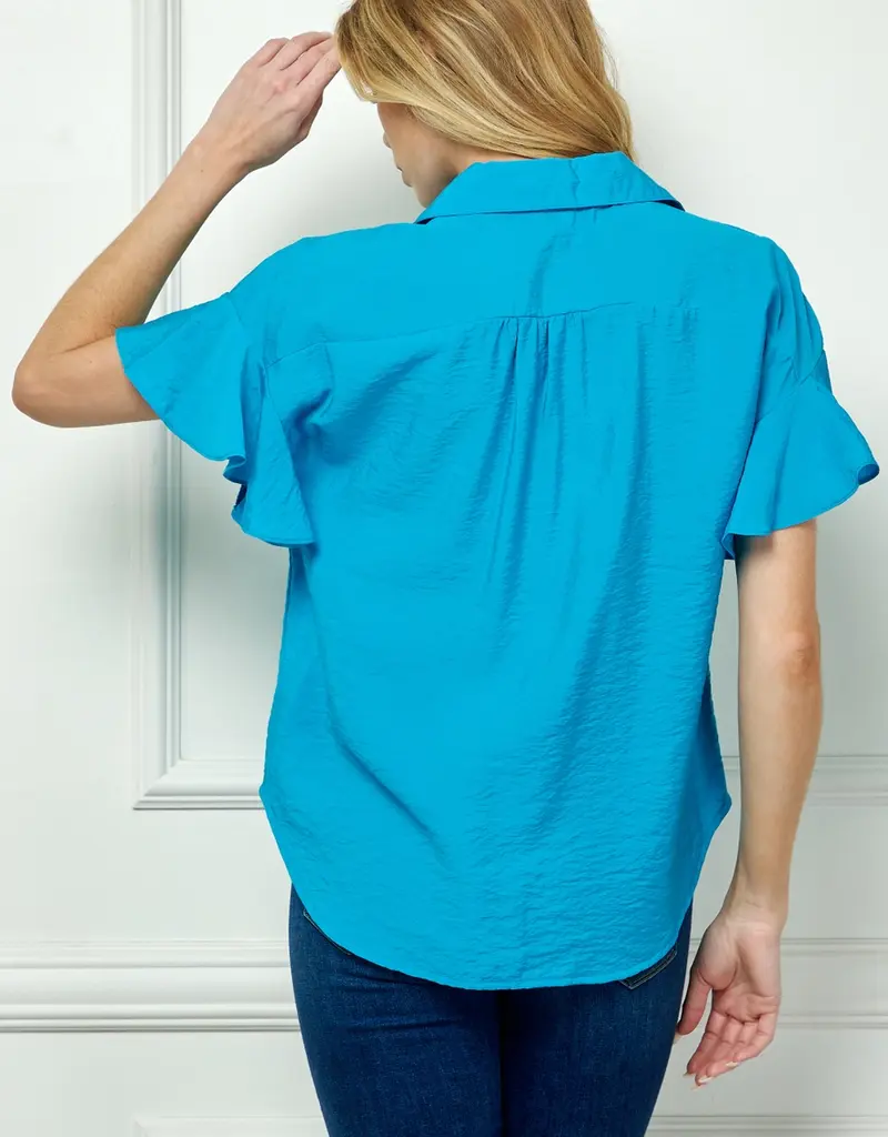 Softly Feminine Ruffle Sleeve Blouse