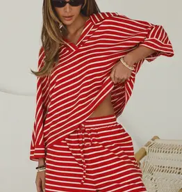Two Piece Short Set w/ Collared Top