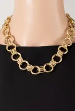 Circle Multi Link Statement Chain Necklace - GOLD