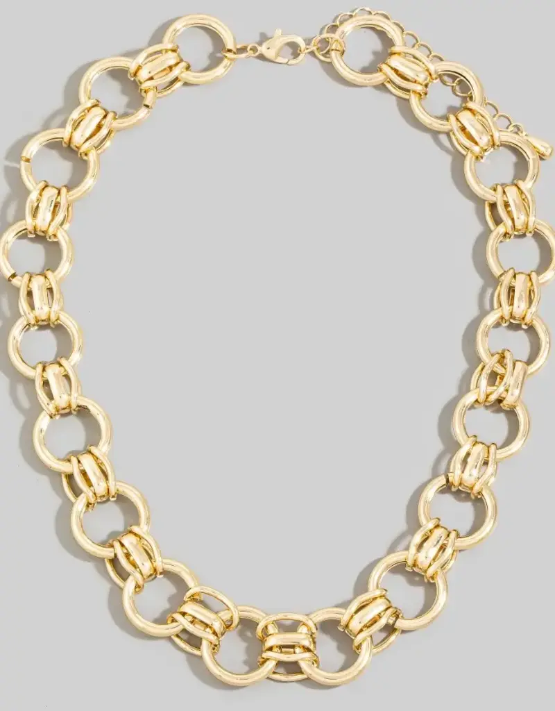 Circle Multi Link Statement Chain Necklace - GOLD