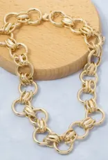 Circle Multi Link Statement Chain Necklace - GOLD