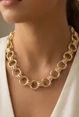 Circle Multi Link Statement Chain Necklace - GOLD