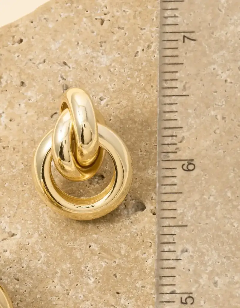 Gold Dipped Thick Layered Door Knocker Earrings
