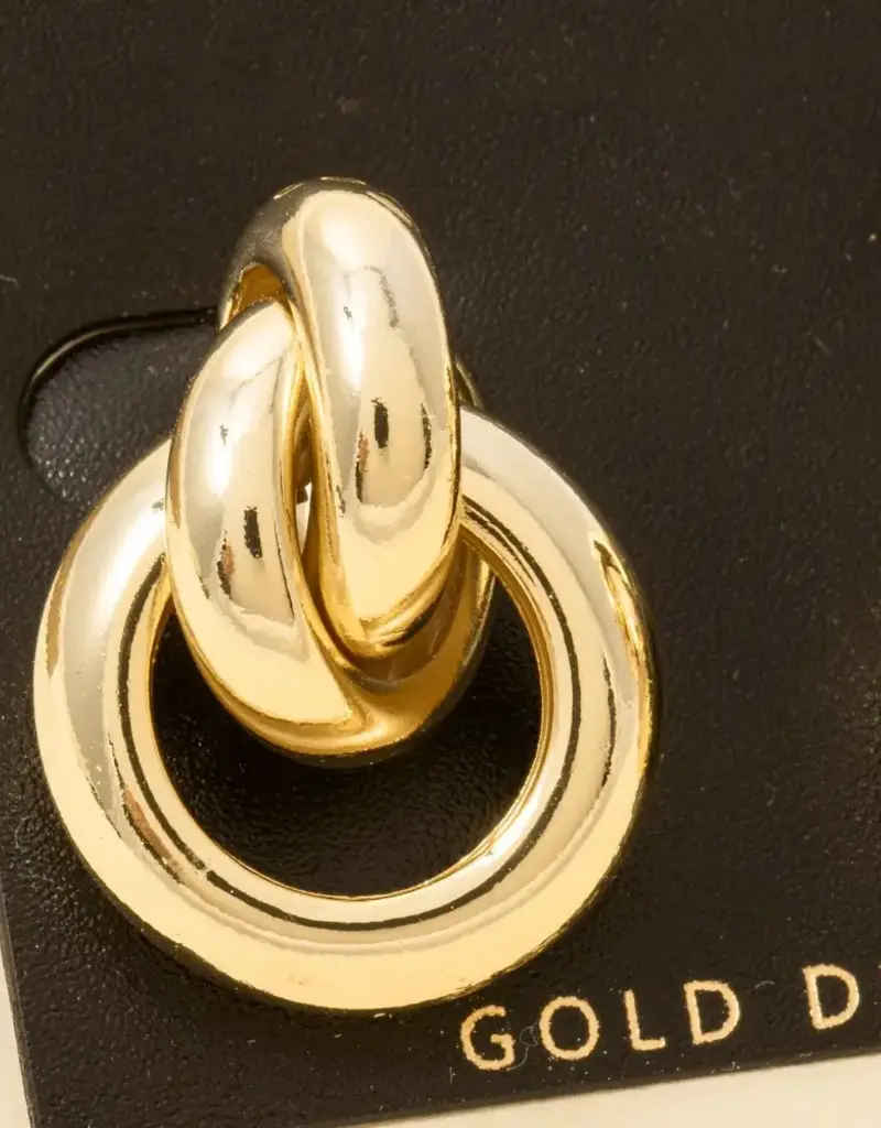 Gold Dipped Thick Layered Door Knocker Earrings