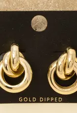 Gold Dipped Thick Layered Door Knocker Earrings