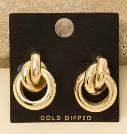 Gold Dipped Thick Layered Door Knocker Earrings
