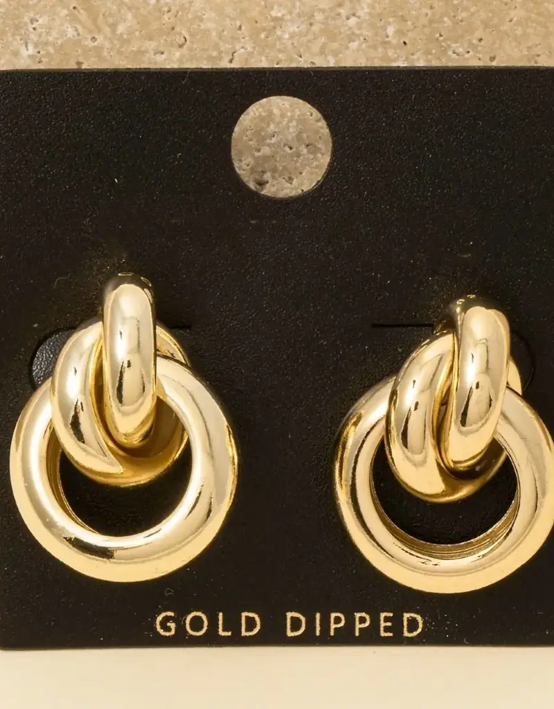Gold Dipped Thick Layered Door Knocker Earrings