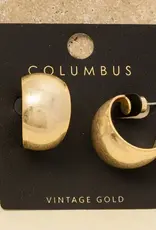 Vintage Gold Rounded Chunky Hoop Earrings
