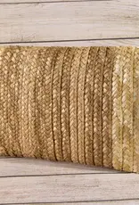 Three Tone Straw Clutch Bag - Beige