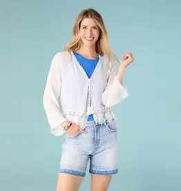 Sheila Lightweight Cardigan with Lace Trim